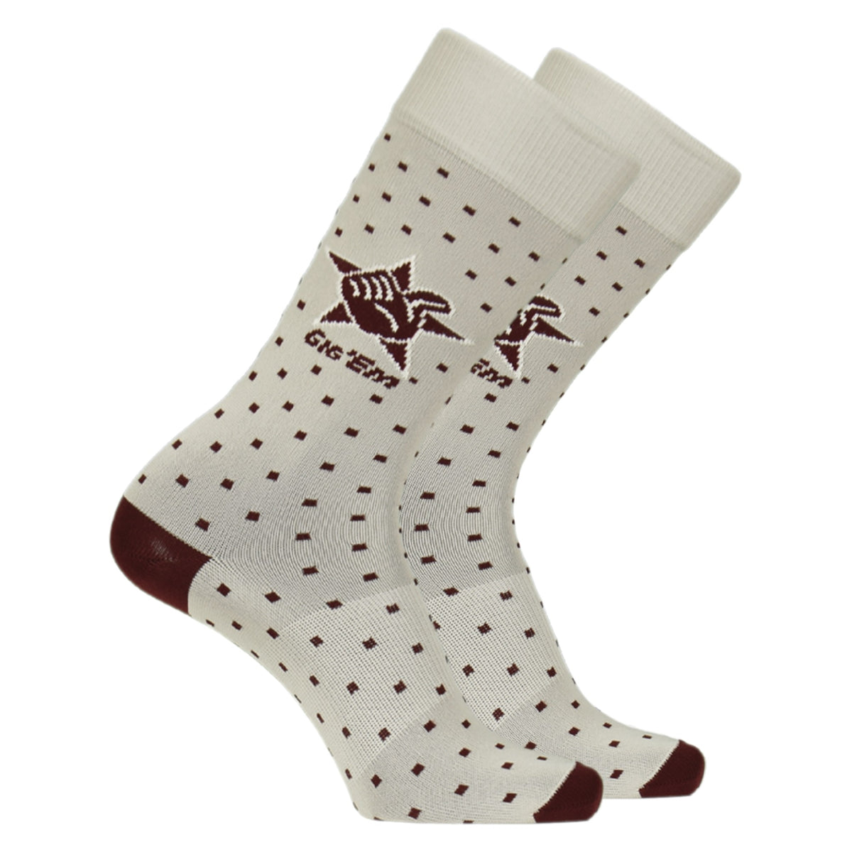 Mid-Calf Dress Square Socks (Grey/ Maroon/ Maroon) - TXAG Store