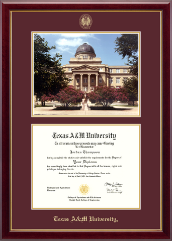 Showcase Edition Diploma Frame in Encore with Maroon and Gold mats