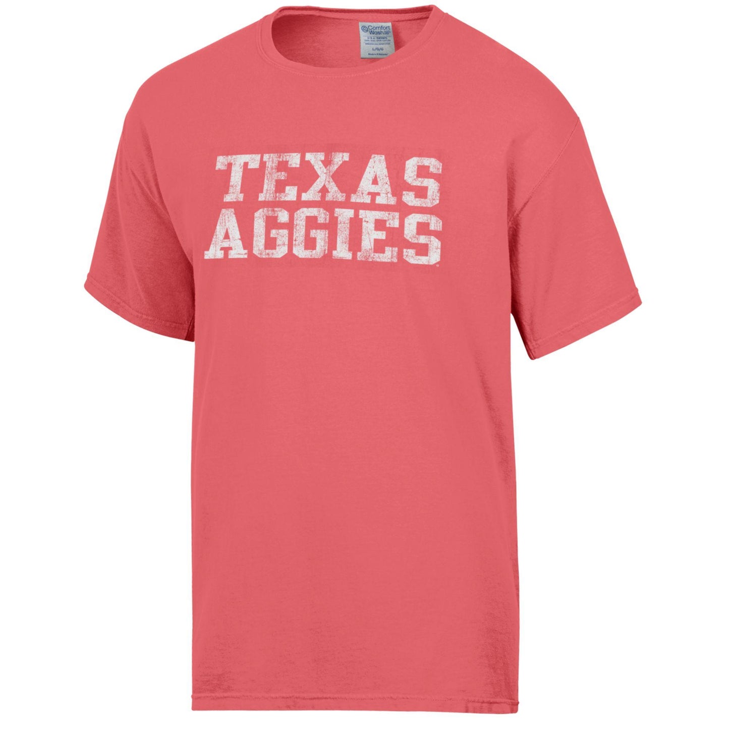 Texas Aggies Comfort Wash Tee - Coral*** - TXAG Store