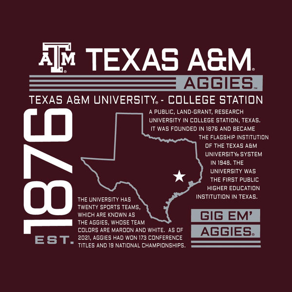 Texas A&M Youth Gig 'Em Football T-Shirt | Maroon