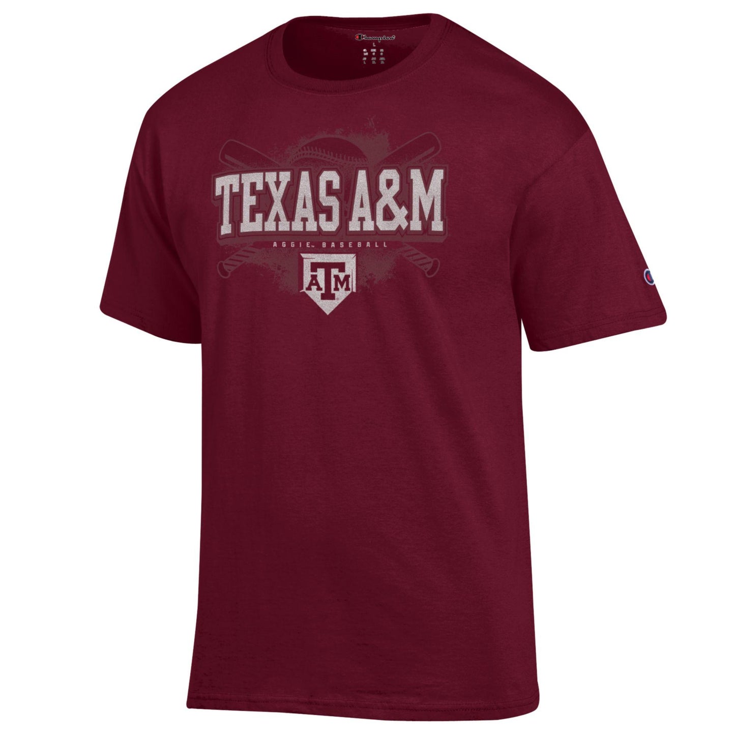 Texas A&M Baseball Tee - Tonal Crossed Bats - New! - TXAG Store
