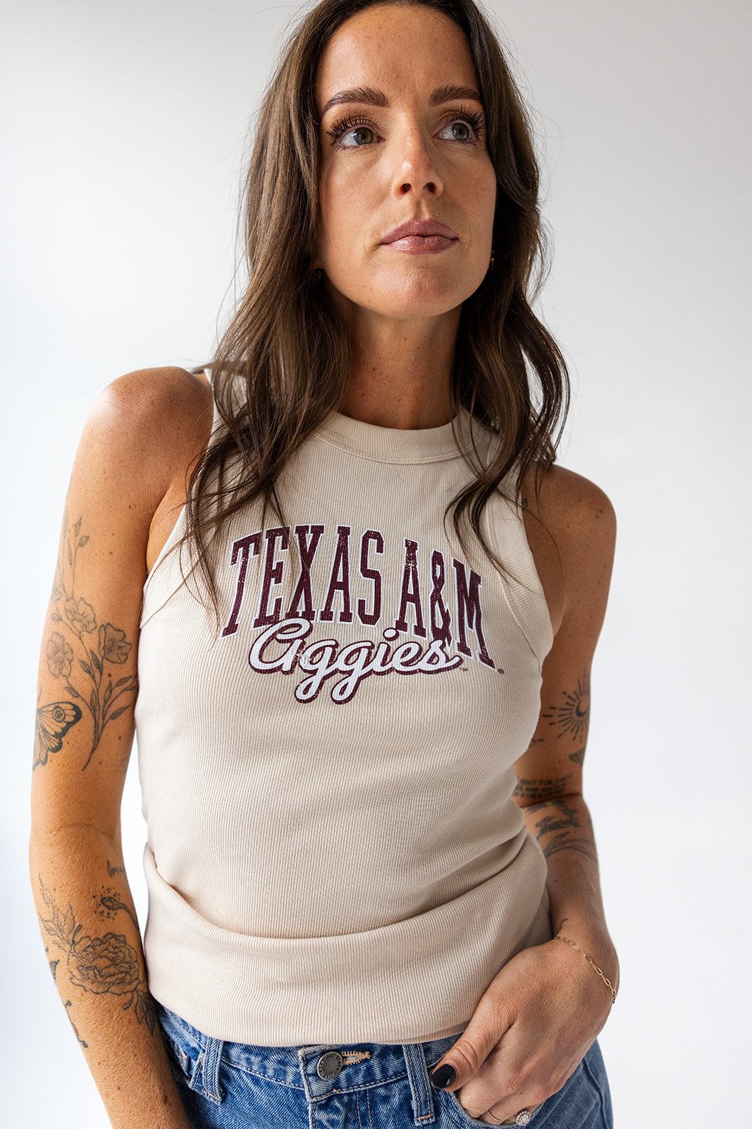 Ladies Oatmeal Ribbed Tank
