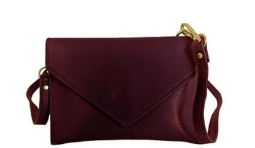 Crossbody Purse in Vegan Leather Maroon TXAG Store