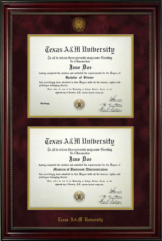 Presidential Masterpiece Diploma Frame in Madison with Maroon suede mat - NEW ITEM