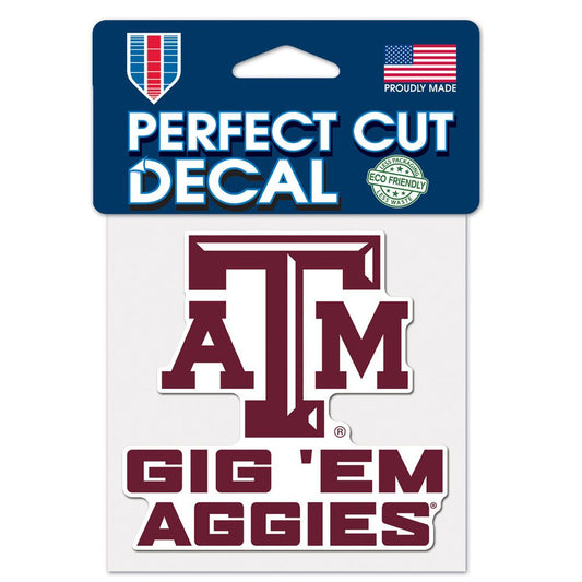 Gig Em Aggies Perfect Cut Decal - 4x4