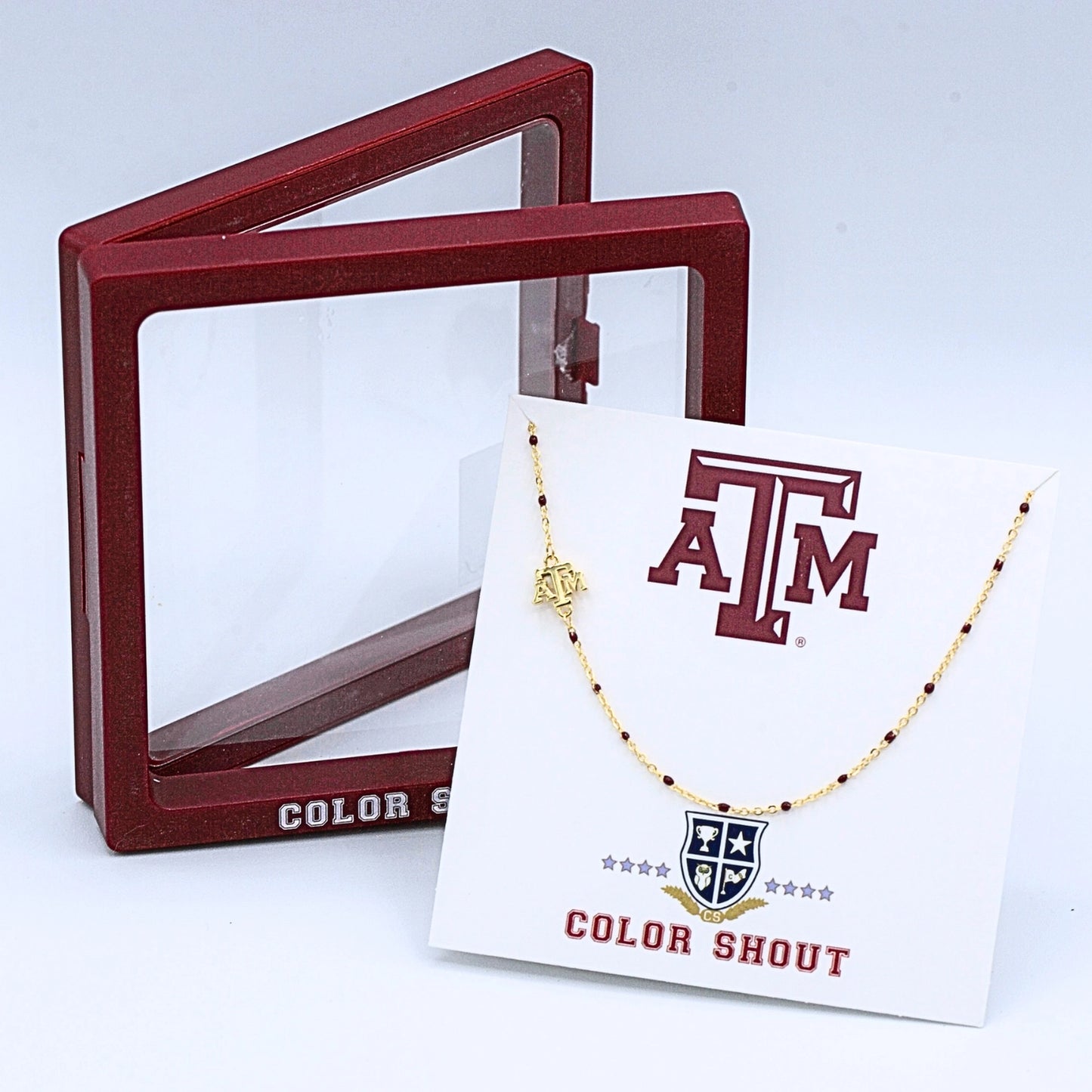 Texas A&M Enamel Bead Necklace