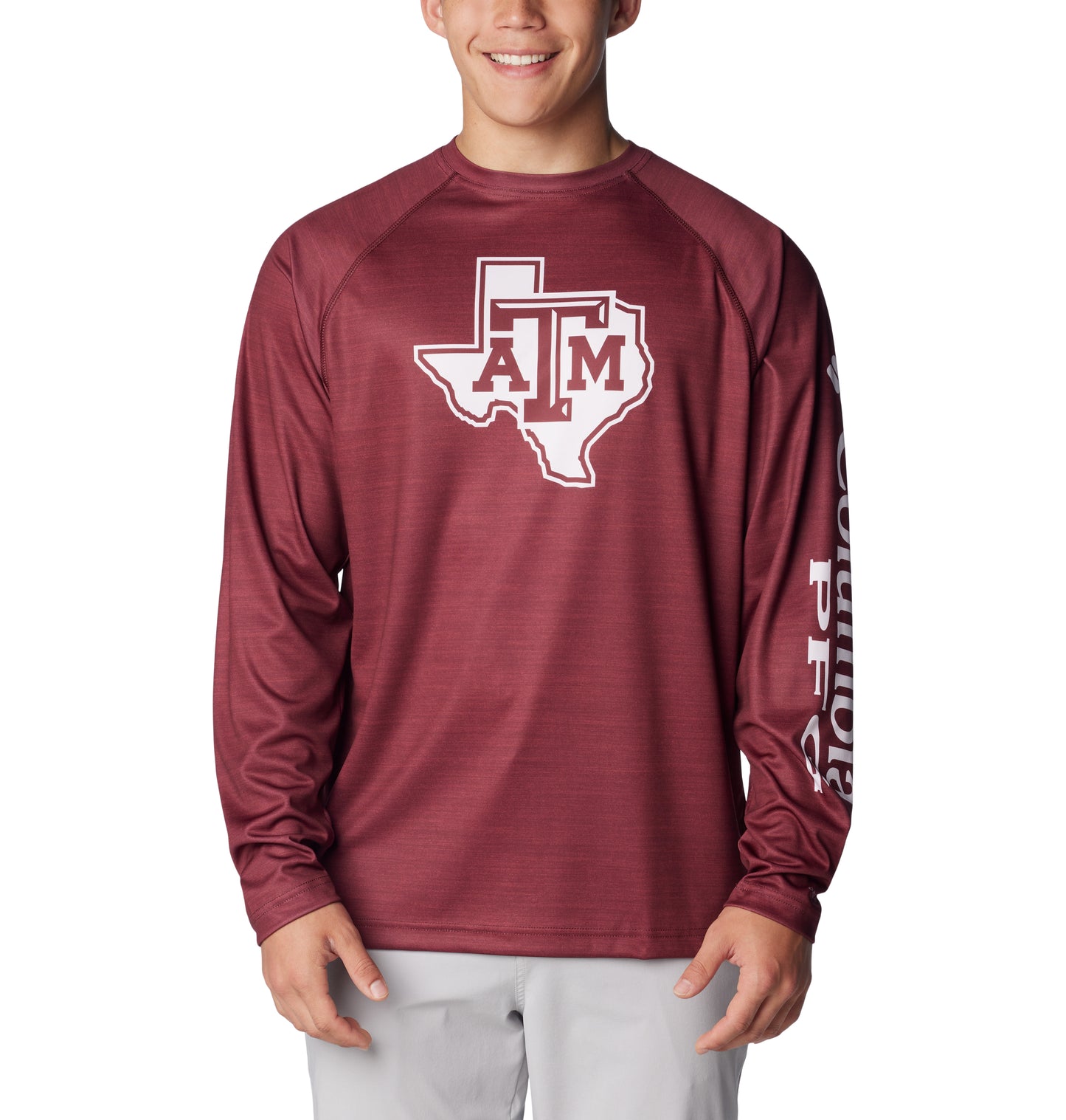 Terminal Tackle Maroon Heather L/S PFG Shirt - Lone Star - HUGE PROMO!!!