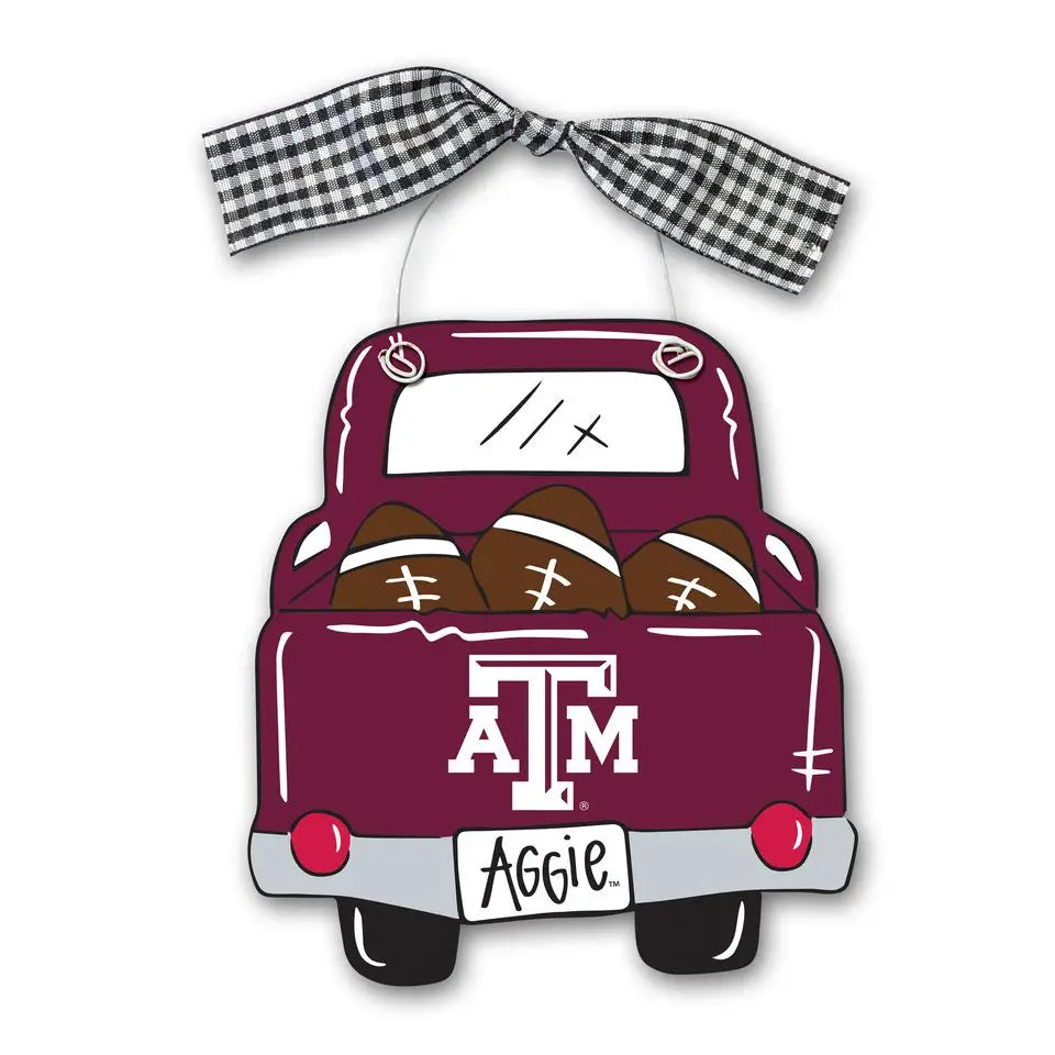 Texas A&M Wooden Truck Ornament