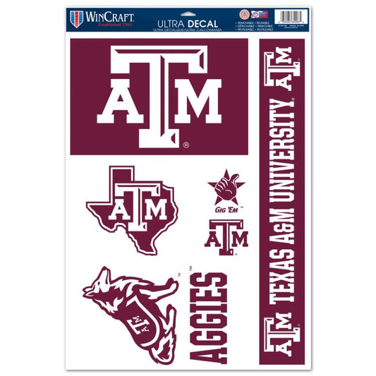 Texas A&M Aggie Multi-Use Fan Pack of Decals