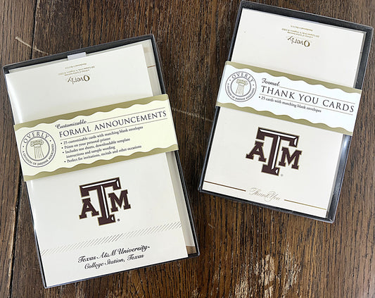 GRADUATION ANNOUNCEMENTS/ THANK YOU NOTES COMBO PACK - 25 pack (print on your printer or have Copy Corner print for FREE) (Copy)