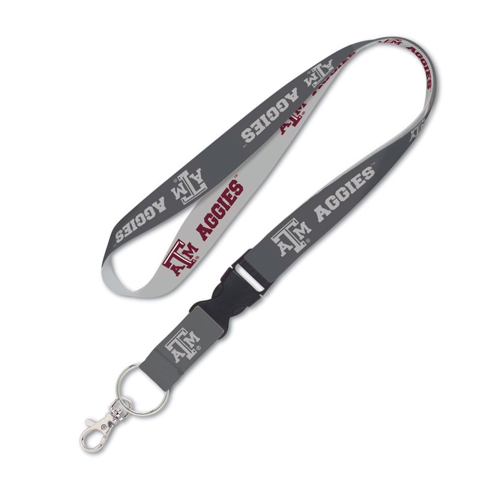 Texas A&M Lanyard - Charcoal - 1" Detachable Buckle