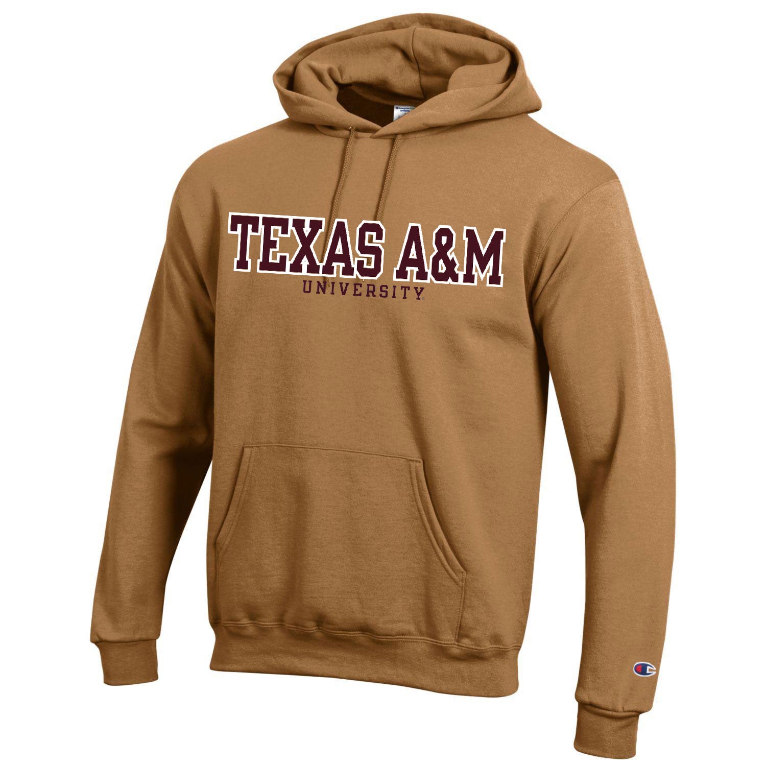 Texas A&M Champion Powerblend Briefly Brown Hood *** - TXAG Store 