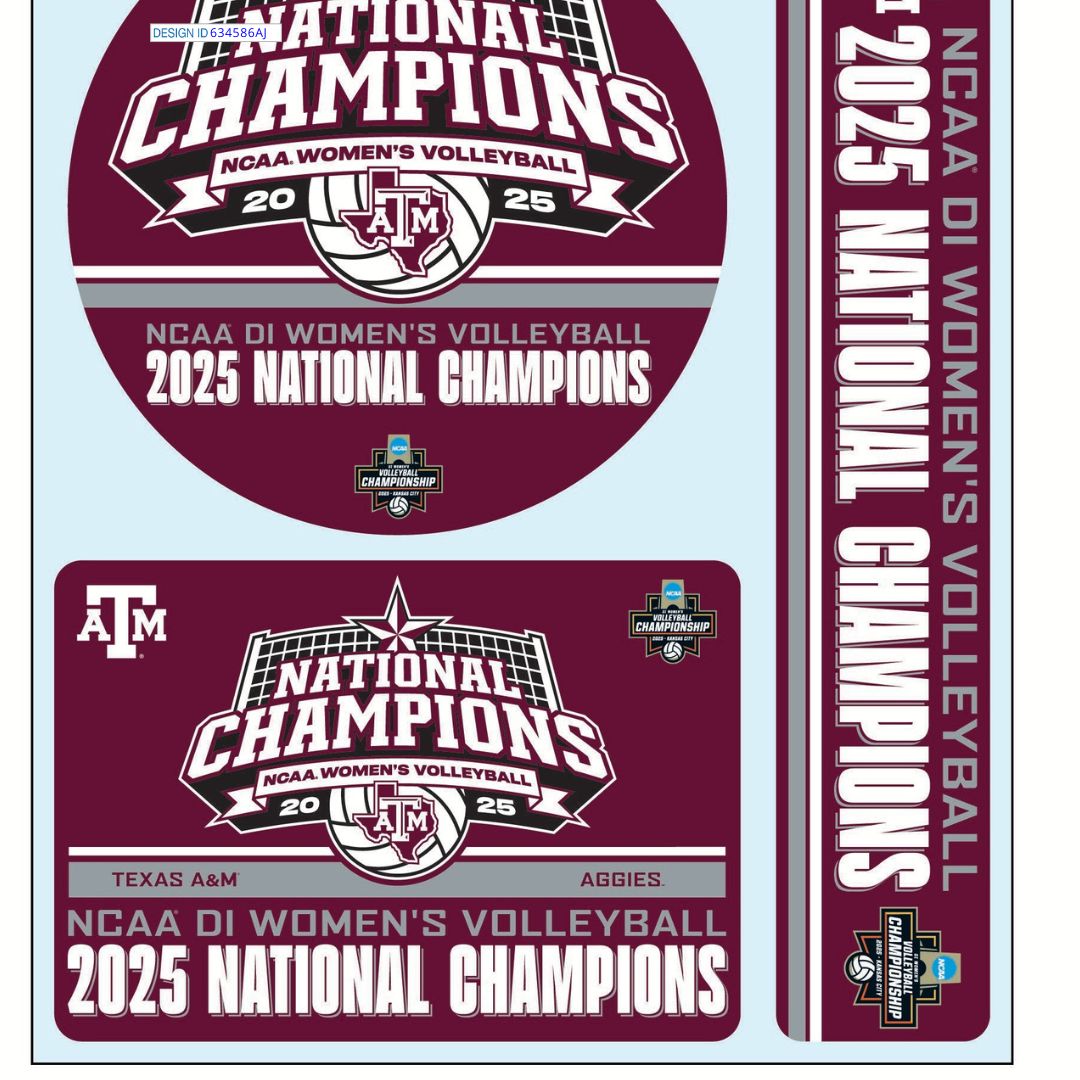 Texas A&M Volleyball National Champs Decal