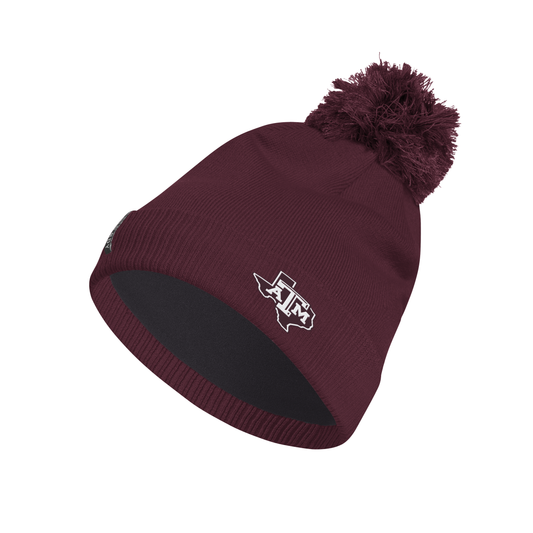 Texas A&M Beanie - Maroon Cuffed Pom