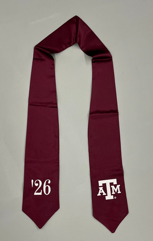 Graduation Stole of Gratitude with '26 Monogram