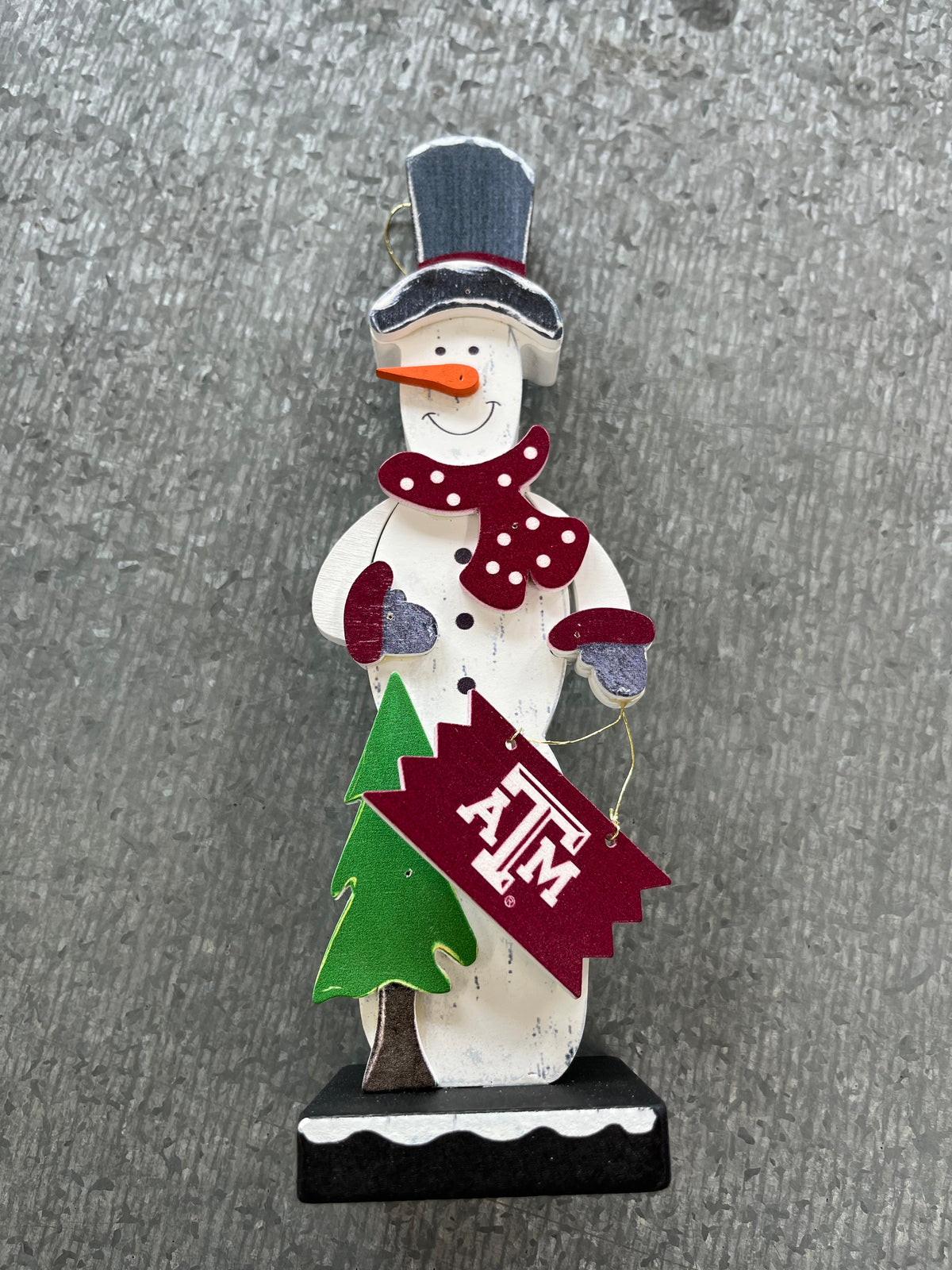 Texas A&M Snowman Ornament with Tree - TXAG Store 