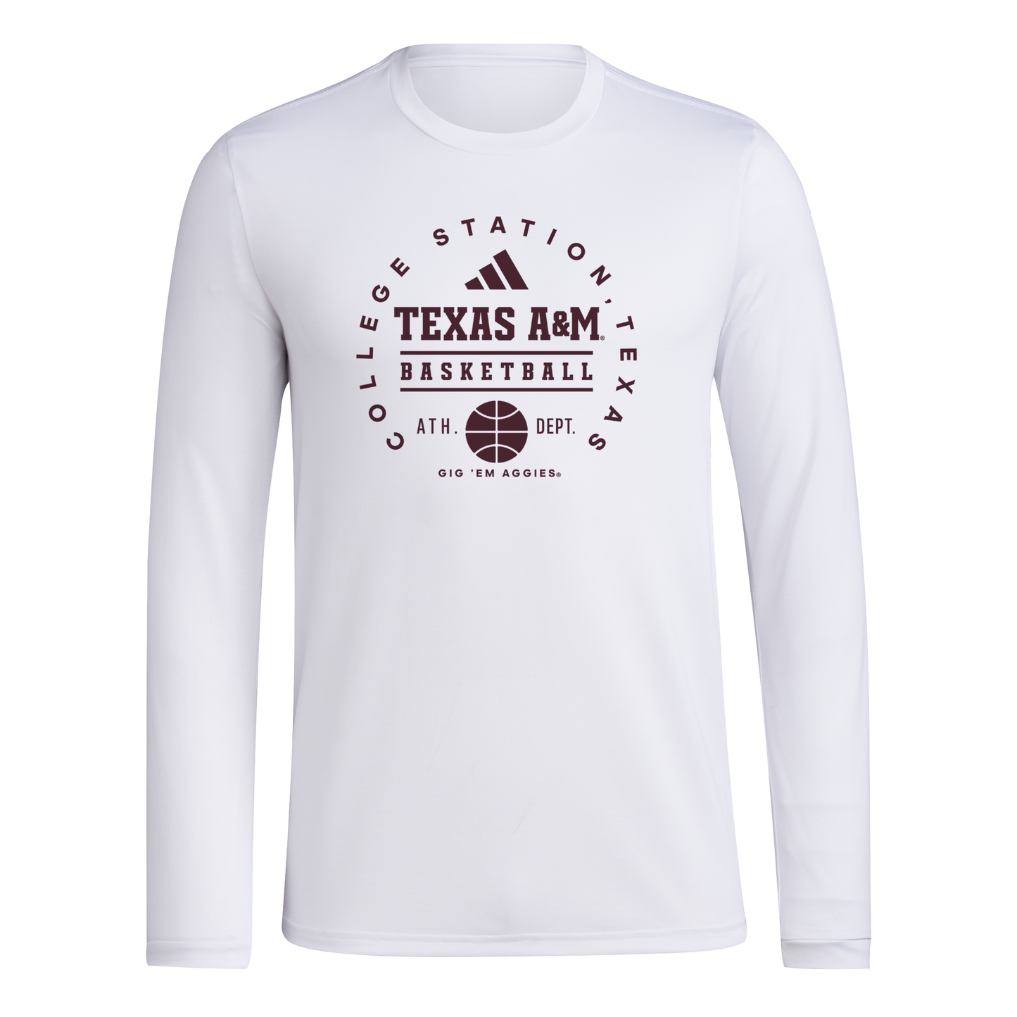 Texas A&M Basketball L/S Pre-Game Tee - College Station - New!