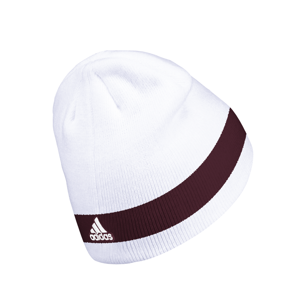 Texas A&M Beanie - White w/ Maroon Stripe