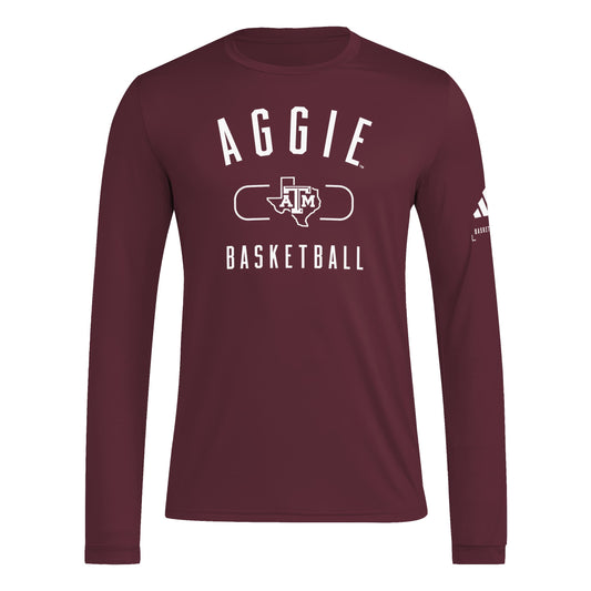 Texas A&M L/S Pre-Game Basketball Tee