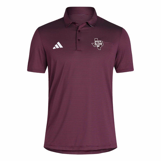 '26 Texas A&M Sideline Polo - Maroon Stripe - TXAG Store 
