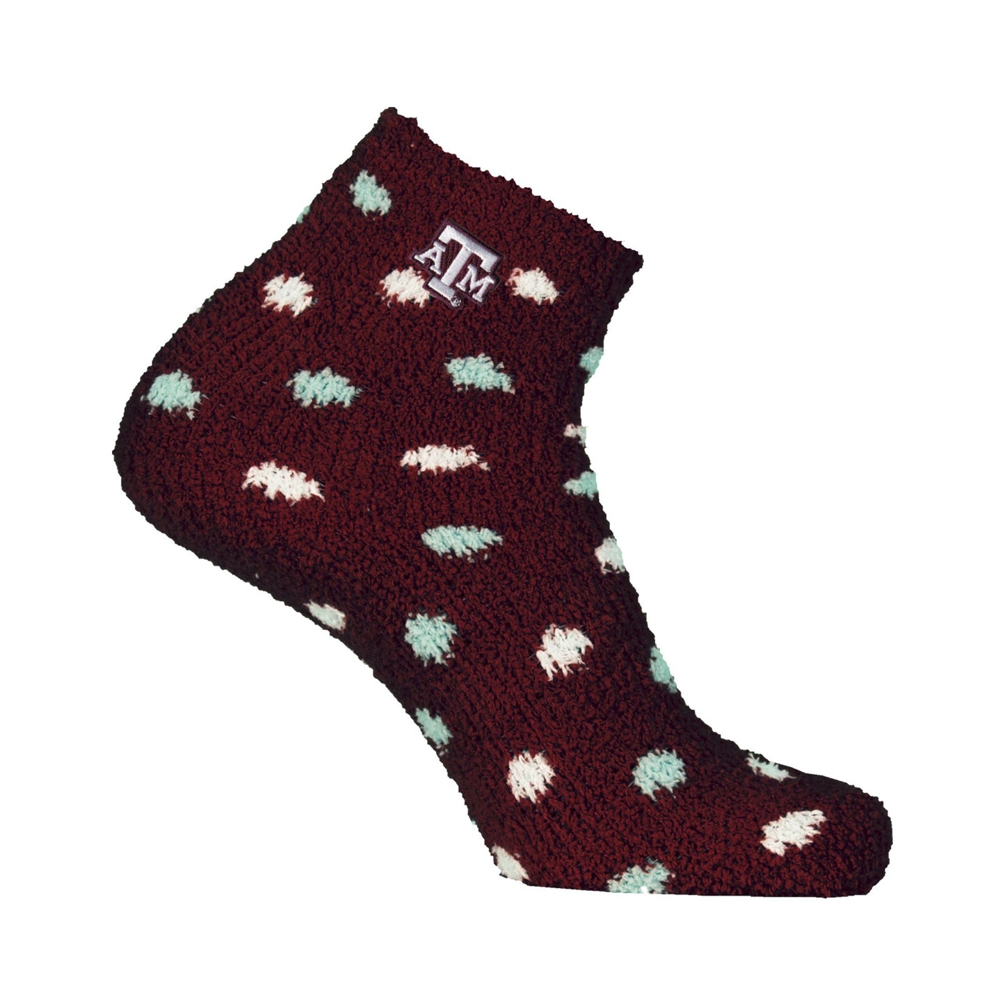 maroon Polka Dot Cozy Socks