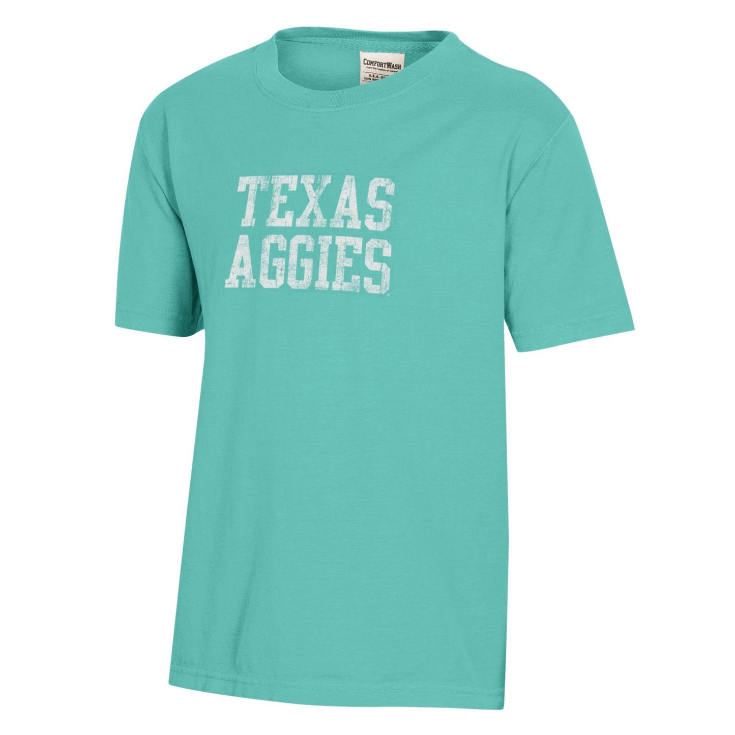 Youth Comfort Wash Texas Aggies Tee - Mint