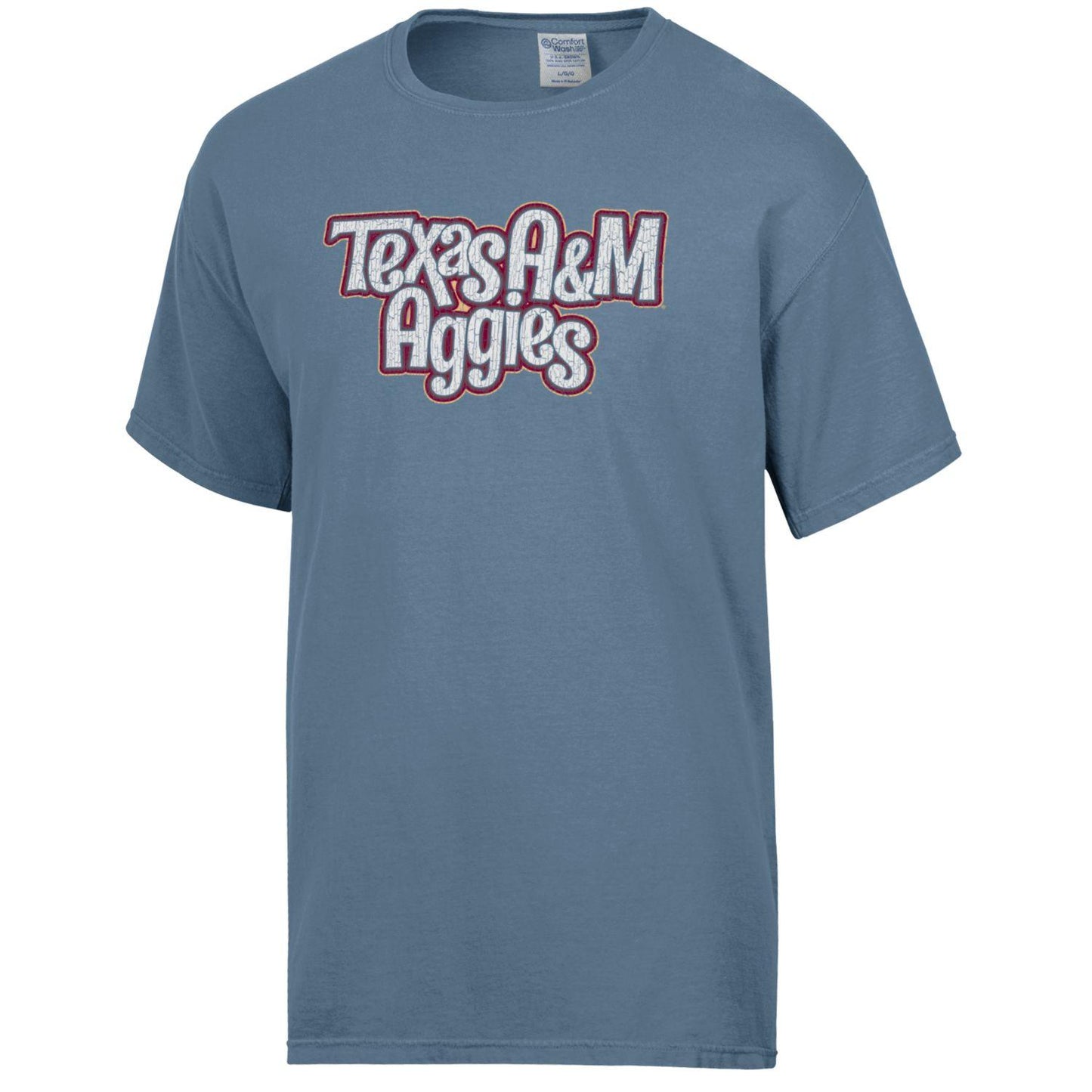 Texas A&M Comfort Wash Bubbly Tee - Saltwater ***