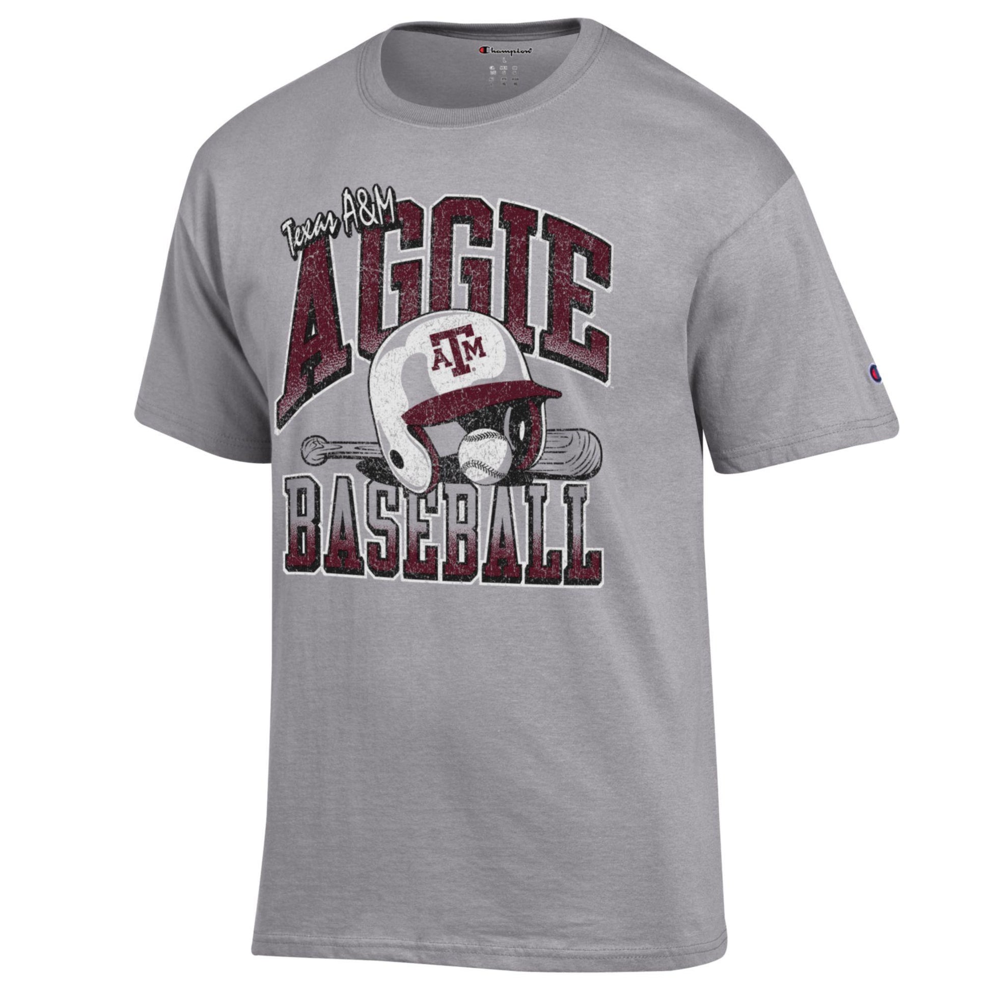 Texas A&M Baseball Tee - Grey Helmet - New! - TXAG Store 