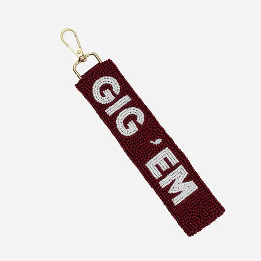 Gig' Em Beaded Keychain Strap - TXAG Store 