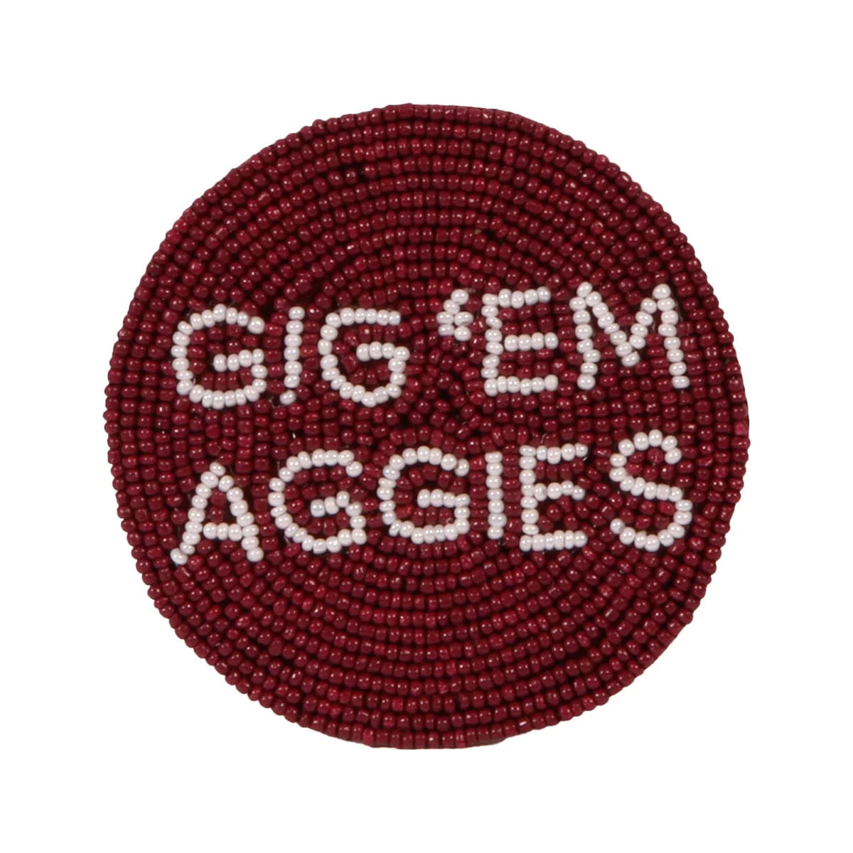 Gig 'Em Beaded Button - TXAG Store 
