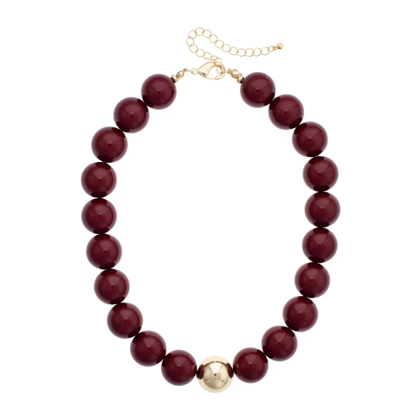 Maroon Gameday Chunky Beaded Necklace - Maroon