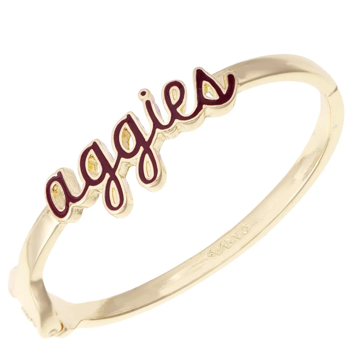 Texas A&M Aggies Cursive Enamel Hinge Bangle - TXAG Store 