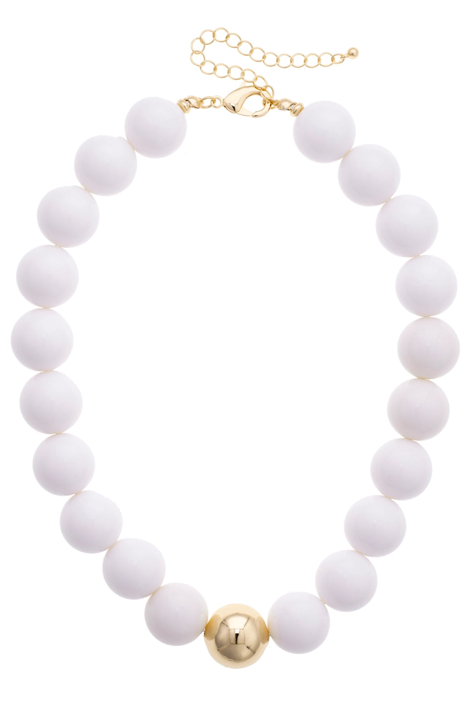 Maroon Gameday Chunky Beaded Necklace - White