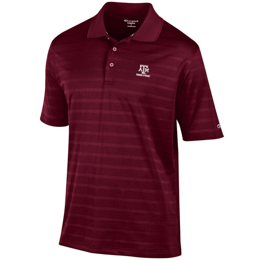 Texas A&M Former Student Polo - Solid Maroon Textured Polo