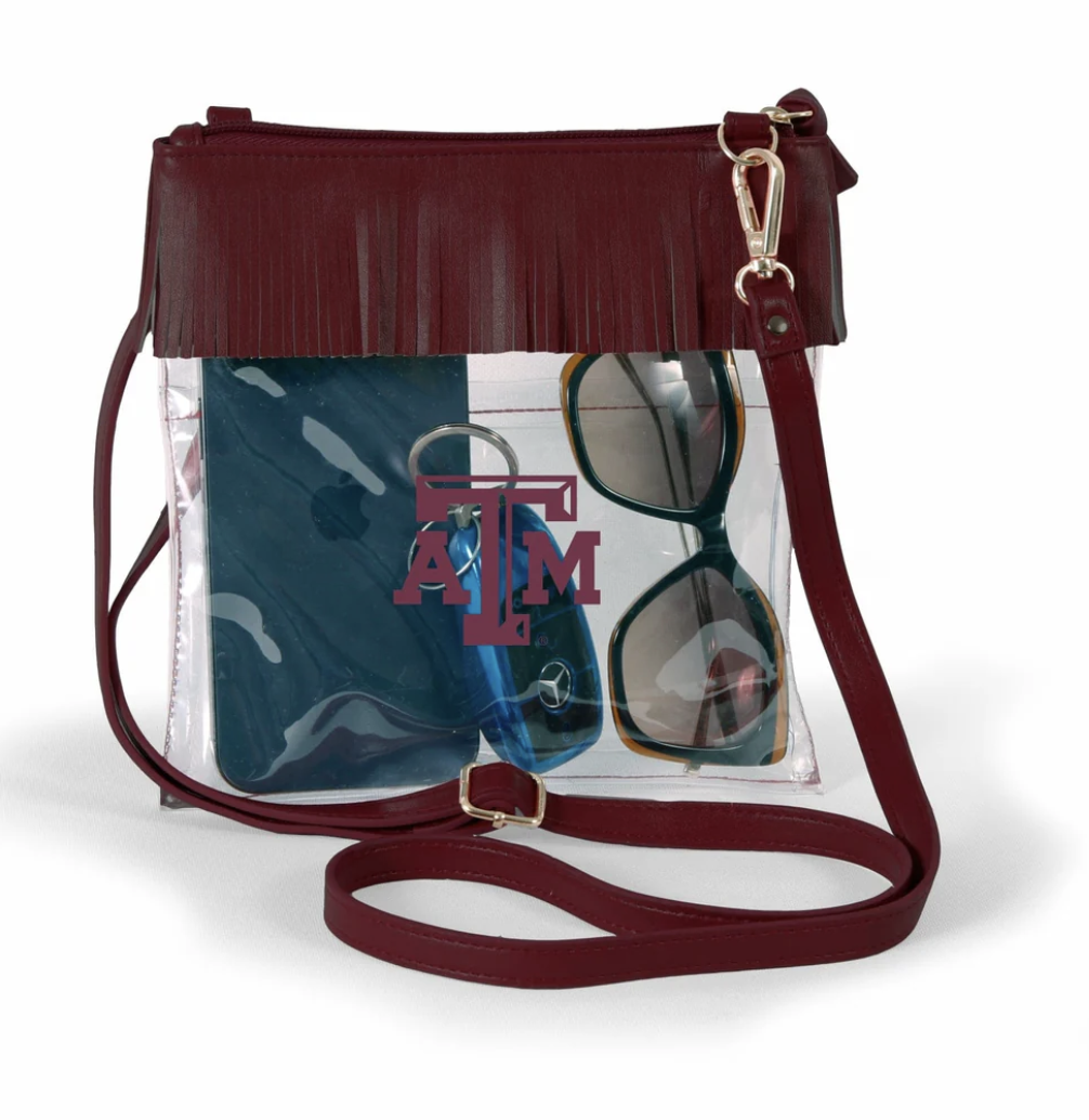 Texas A&M Clear Crossbody w/ Fringe