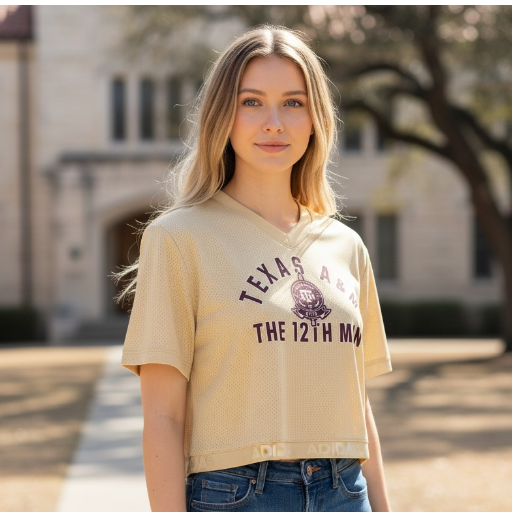 Texas A&M Salute to Service Crop Ladies Jersey - TXAG Store 