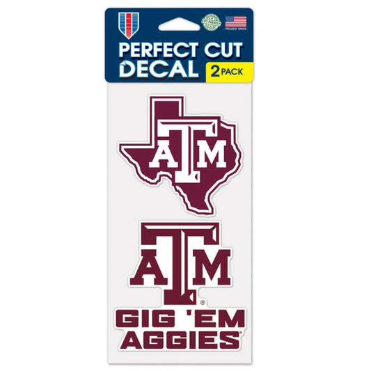 Texas A&M Perfect Cut Decal - Set of 2 - 4"x4"