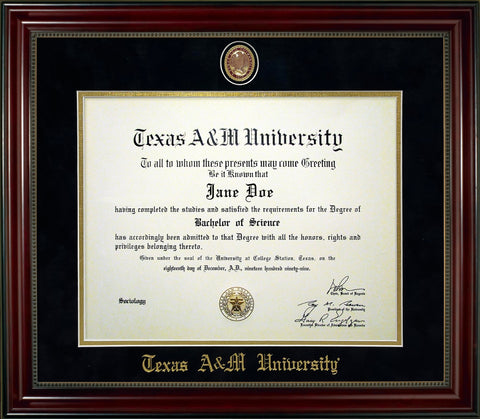 Black Classic Padfolio w/ ATM Medallion and Debossed Texas A&M University