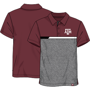 Texas A&M Poly Polo - Maroon & Grey  ***