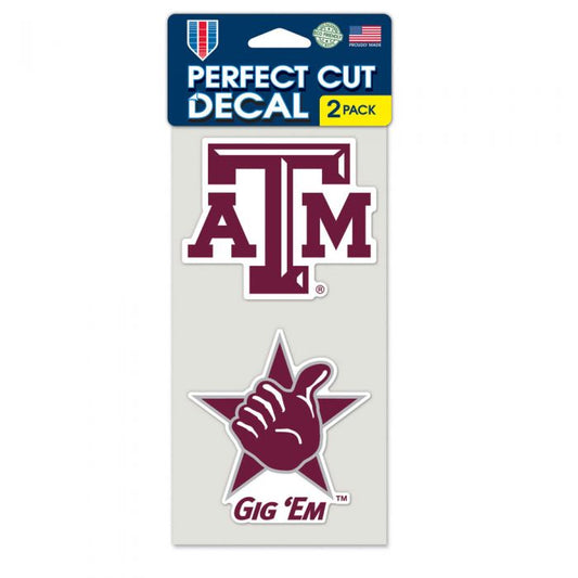 Texas A&M Perfect Cut Decal - Set of 2 - 4"x4"