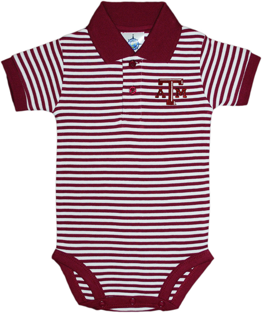 INFANT Texas A&M Striped Polo Bodysuit