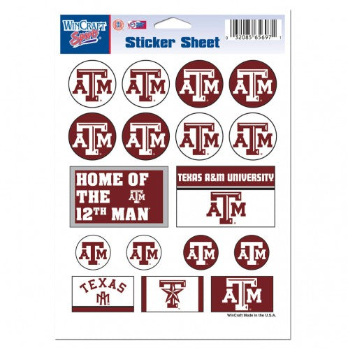 Texas A&M Vinyl Sticker Sheet - 5"x7"