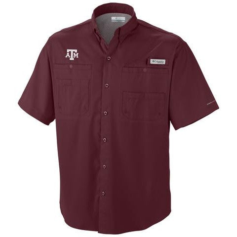 Columbia Maroon Tamiami Fishing Shirt - TXAG Store 