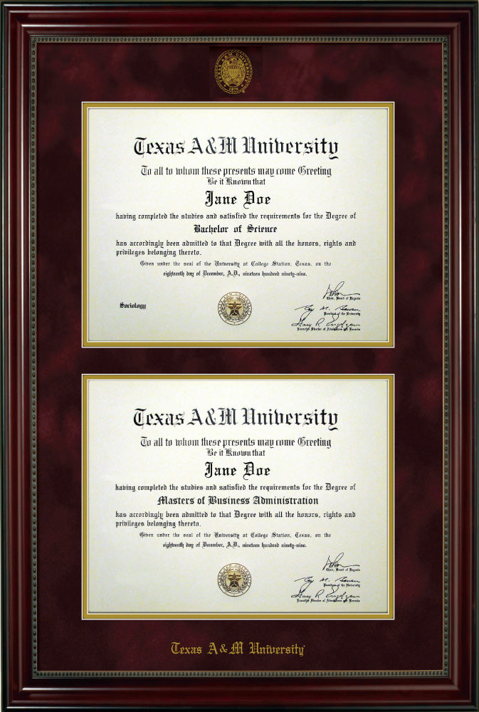 Texas A&M Double Mat Diploma Frame - TXAG Store