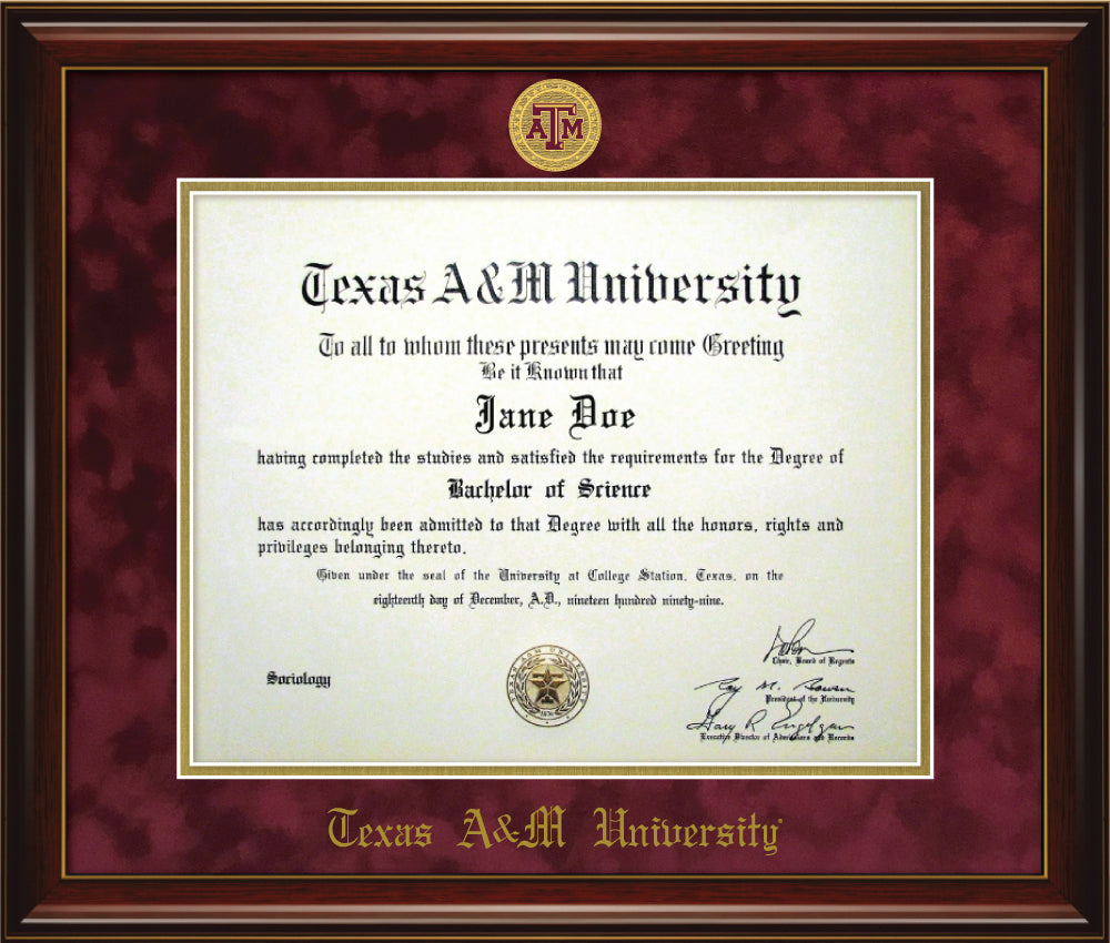 Texas A&M Diploma Frame