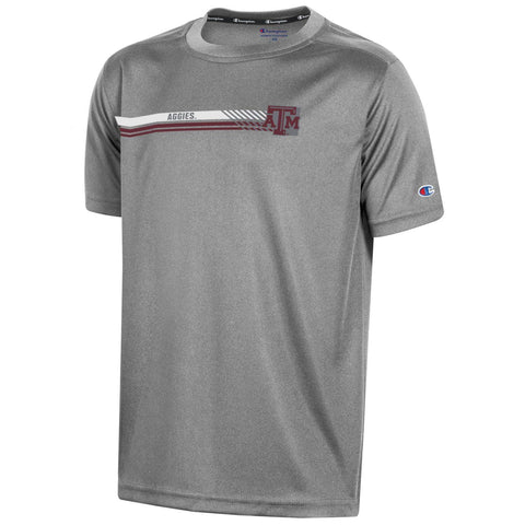Youth White Athletic Tee by Champion - Property Of Aggie Athletics