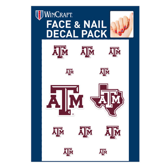 Texas A&M Face & Nail Decal Pack